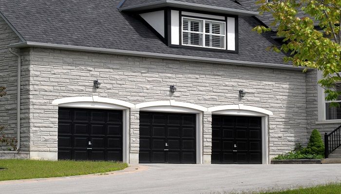black garage doors